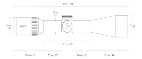 Luneta Hawke Endurance 4-16x50 Reticulo Balístico Fuzil 308