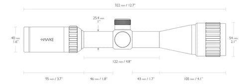 Luneta Hawke Vantage 3-9x40 Sfp Pro Mil Dot Ao Precison Nf