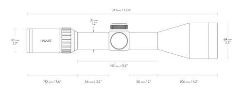 Luneta Hawke Vantage 3-12x56 L4a Dot Sistema H2 Tubo 30mm Ir