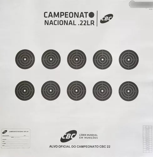 Alvo Tiro Esportivo Campeonato Nacional Cbc 22lr - 20 Unds