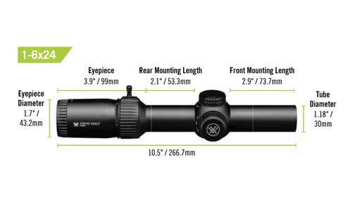 LUNETA VORTEX STRIKE EAGLE 1-6X24 30 MM NOTA + MOUNT DE BRINDE