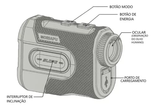 Monóculo Range Finder Telêmetro Caça Tiro 600m Profissional