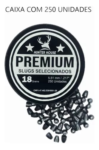 Chumbinho Hunter House Slug Premium 5.51mm 18gr 217 Precison