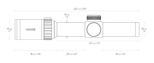 Luneta Lpvo Hawke Vantage 1-8x24 Sfp L4a Dot Ponto Vermelho