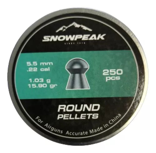 Chumbinho Espingarda Pressão Snowpeak Cal 5,5mm 15.6gr 250un